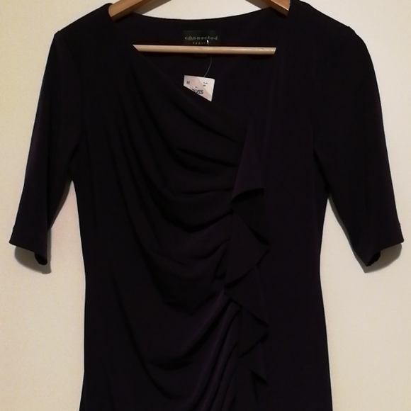 NWT 3/4 sleeve purple asymmetrical dress - Picture 5 of 5